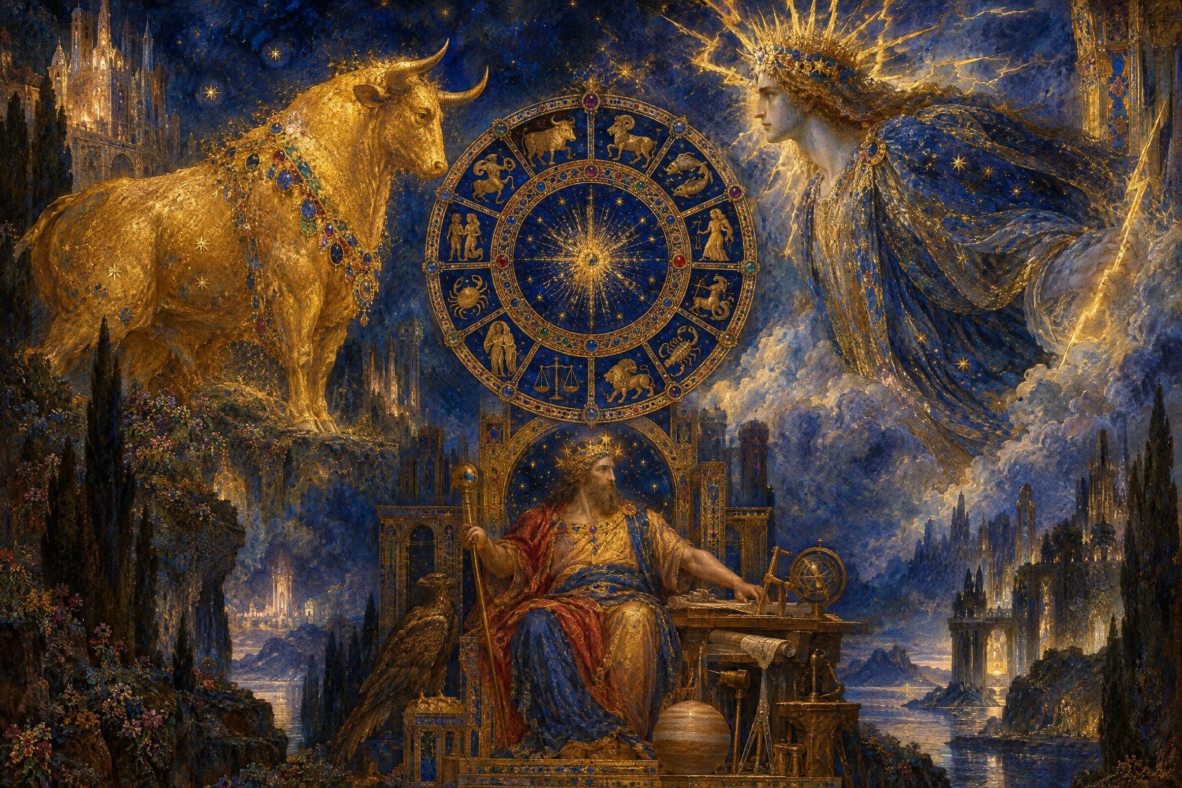 The Founder's Sky, a painting after the manner of Gustave Moreau