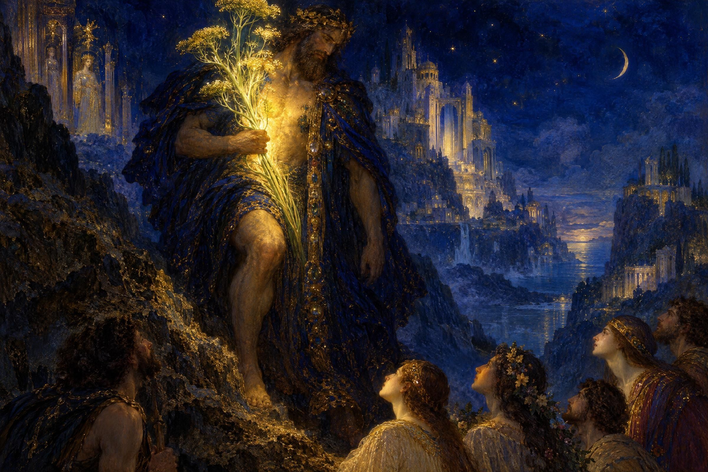 The Stolen Fire, a painting after the manner of Gustave Moreau