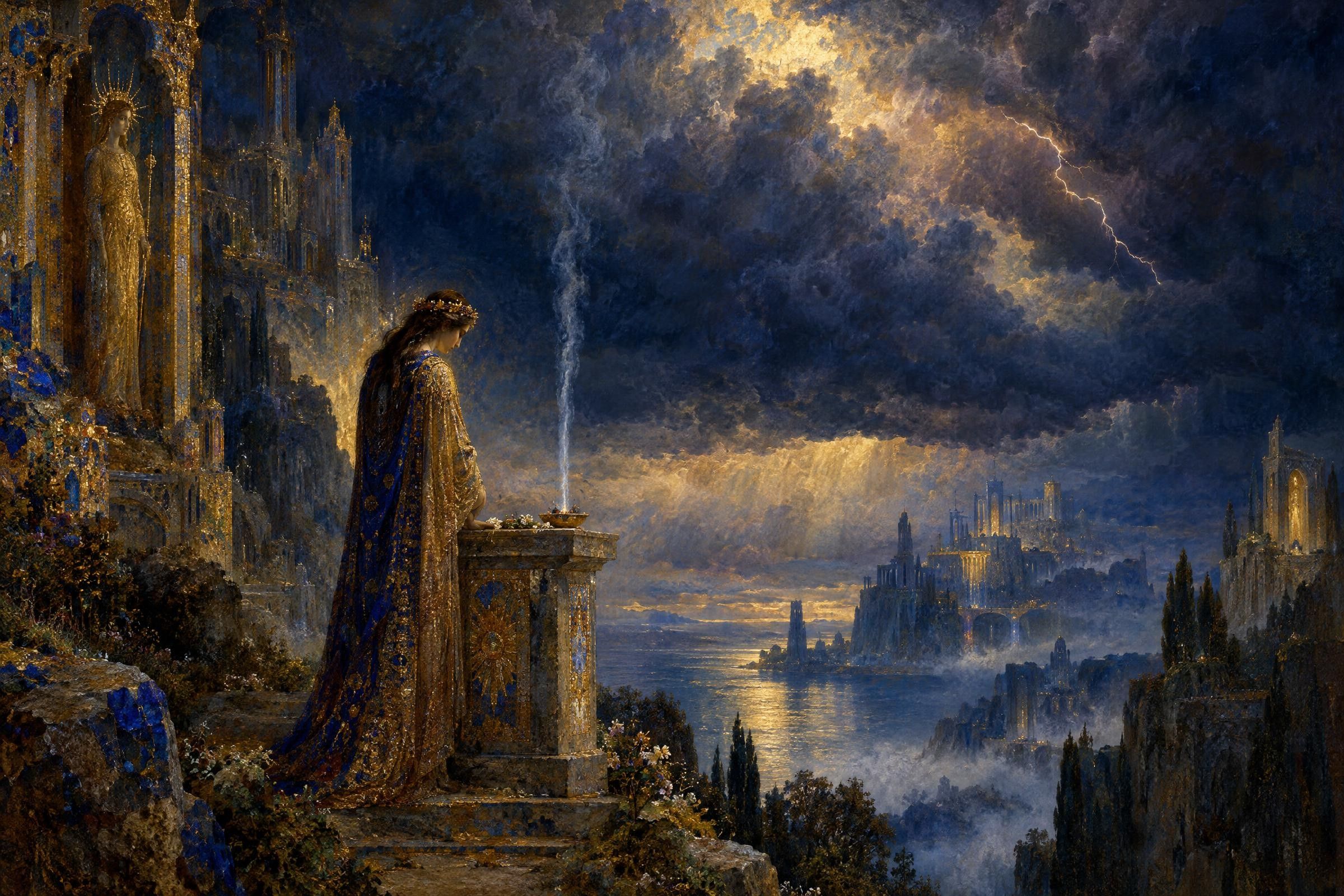 The Offering, a painting after the manner of Gustave Moreau