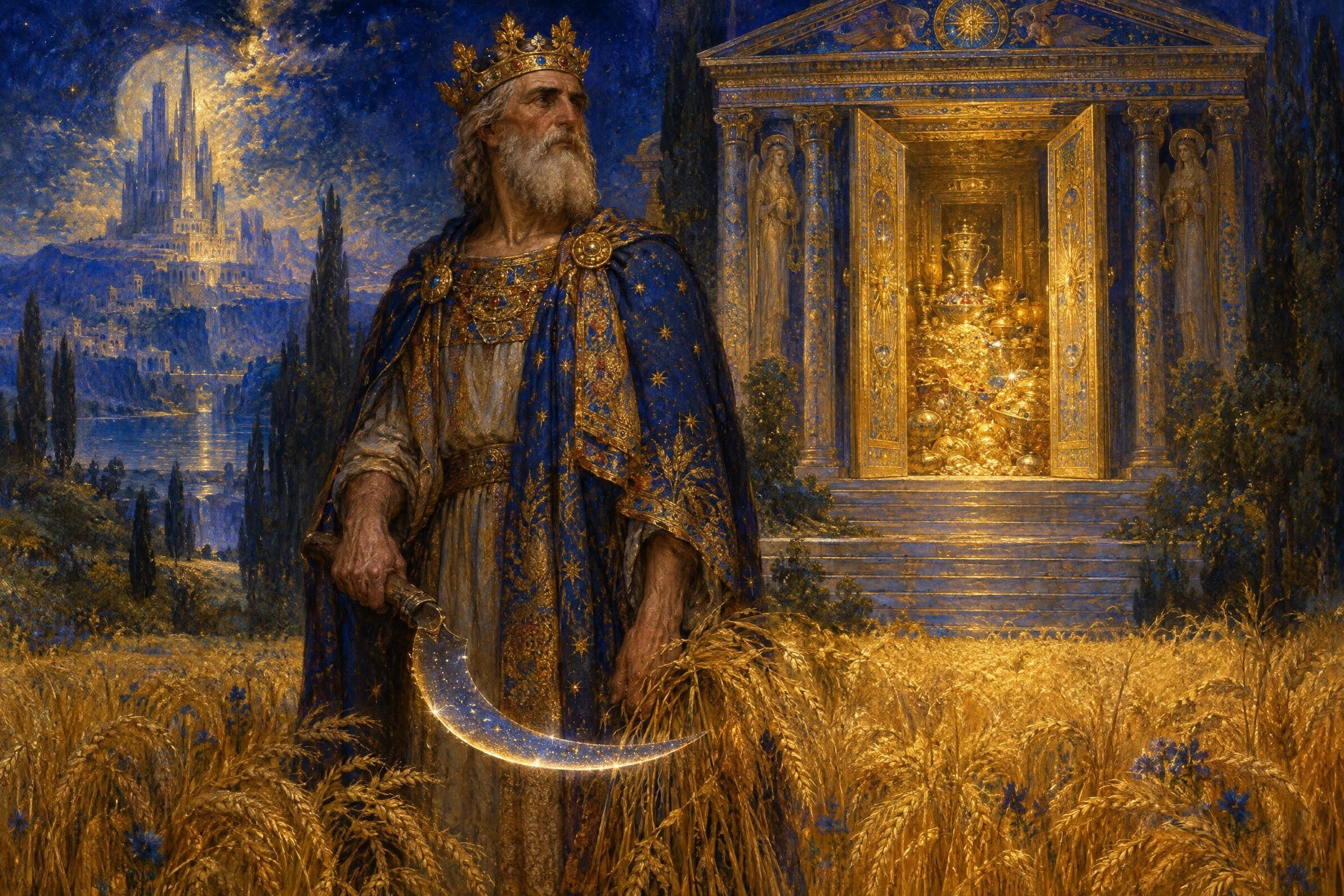 The Farmer King, a painting after the manner of Gustave Moreau