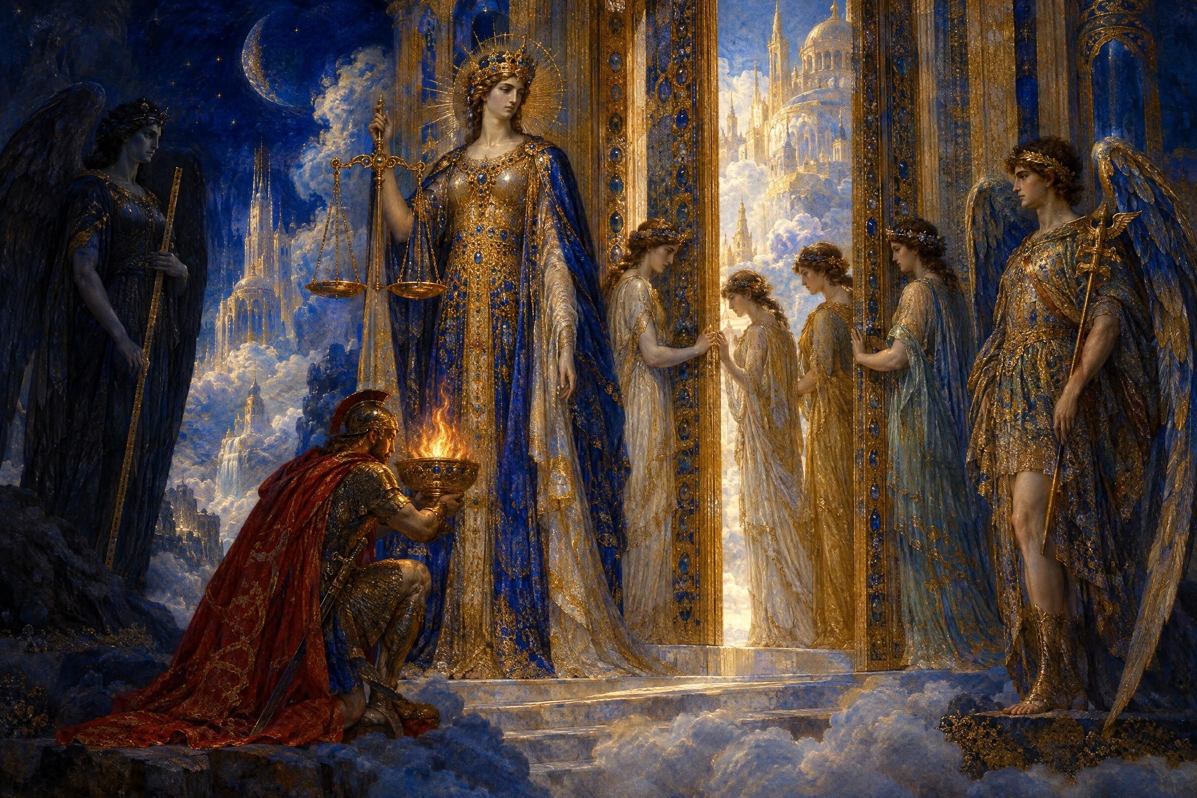 The Division of the Fire, a painting after the manner of Gustave Moreau