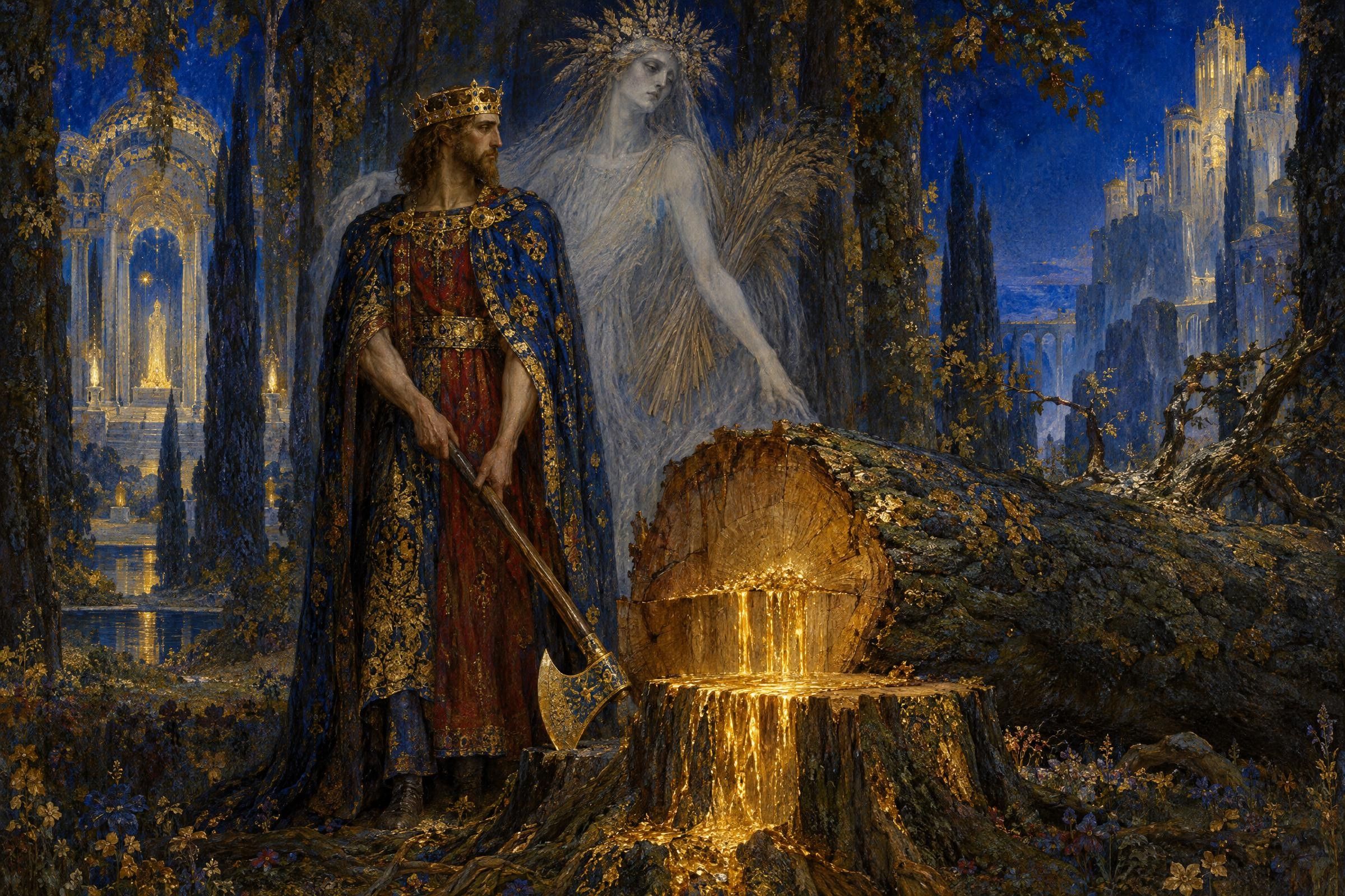 Erysichthon's Hunger, a painting after the manner of Gustave Moreau